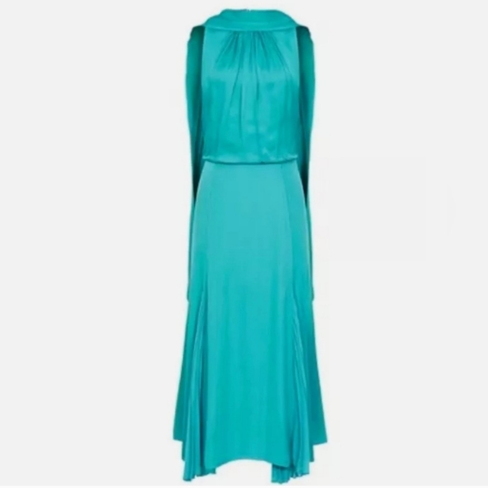 Reiss Elegant Turquoise Backless Dress